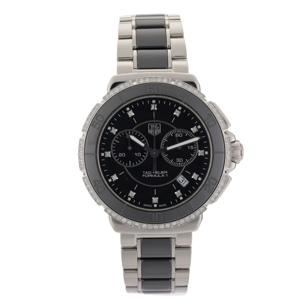 TAG Heuer Formula 1 CAH1212 Black Ceramic 41mm Diamond Watch